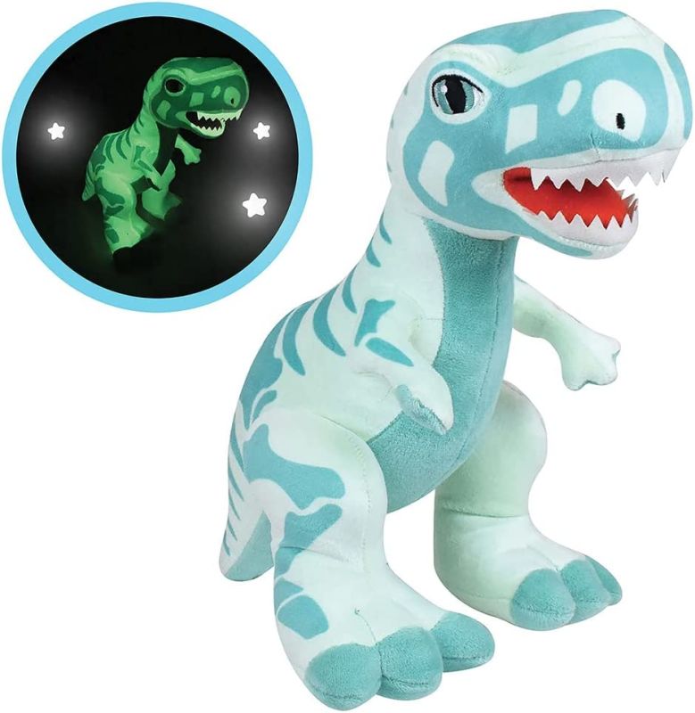  - peluche luminescente t-rex luminou vert 25 cm 